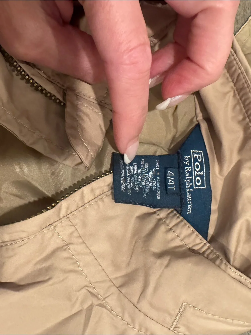 Ralph Lauren Polo Beige Lightweight Hooded Jacket  4/4T